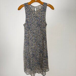Vintage 90s Jonathan Martin 100% Silk Daisy Floral Midi Dress Summer Spring M